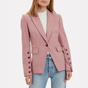 Veronica Beard Steele Heathered Dickey Wool Blazer Jacket in Pink - Size 10